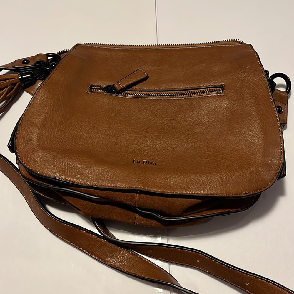 LA DIVA Suede & Leather Crossbody Bag - Picture 2 of 14